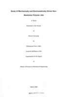 Study of mechanically and electrostatically driven non-Newtonian polymer jets