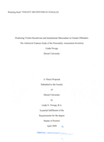 Predicting violent recidivism and institutional misconduct in female offenders: the antisocial features scale of the personality assessment inventory