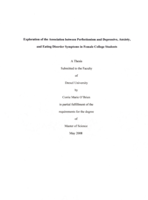 Exploration of the association between perfectionism and depressive, anxiety and eating disorder sympotms in female college students