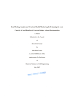 Load testing, analysis and structural health monitoring for evaluating the load capacity of aged reinforced concrete bridges without documentation