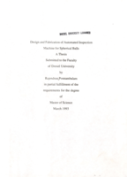 Design and fabrication of automated inspection machine for spherical balls