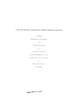 A group theoretic approach for radon transform inversion
