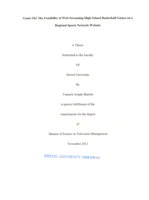 Game on!: the feasibility of web-streaming high school basketball games on a regional sports network website
