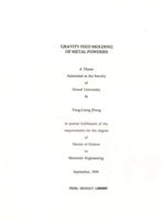 Gravity feed molding of metal powders