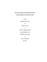 The perceived impact of professional development on the development of instructional coaches