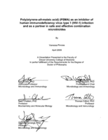 Poly(styrene-alt-maleic acid) (PSMA) as an inhibitor of human immunodeficiency virus type 1 (HIV-1) infection and as a partner in safe and effective combination microbicides