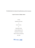 The relationship between reported visual disturbance and post-concussion cognitive function in collegiate athletes