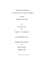 Mesoporous carbide derived carbon for removal of cytokines from blood