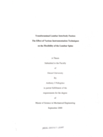 Transforaminal lumbar interbody fusion: the effect of various instrumentation techniques on the flexibility of the lumbar spine