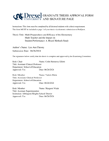Math preparedness and efficacy of the elementary math teacher and the impact on student performance: a mixed methods study