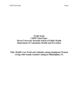 Health care needs and attitudes among immigrant women living with female genital cutting in Philadelphia, PA