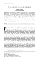 Crime and Sin in Early Medieval England