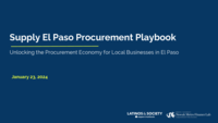 Supply El Paso Procurement Playbook: Unlocking the Procurement Economy for Local Businesses in El Paso