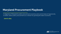 Maryland Procurement Playbook