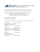 Exploring faculty's lived experiences addressing behavioral concerns related to students with disabilities in a community college setting: a phenomenological study