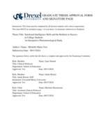 Emotional intelligence skills and the relation to success in college students: an interpretive phenomenological study