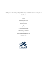 The importance of social responsibility in moderating the needs for tax credits in the adoption of solar panels