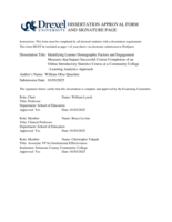 Identifying learner demographic factors and engagement measures that impact successful completion of an online introductory statistics course at a community college: a learning analytics approach