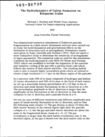 The Hydrodynamics of Galaxy Formation on Kiloparsec Scales
