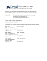Electrical characterization and architectural processing of lead halide perovskite solar cells for degradational and stability analysis