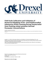 Field-scale calibration and validation of numerical modeling of per- and polyfluoroalkyl substances (PFAS) leaching during unsaturated zone flushing using lysimeter-derived porewater concentrations