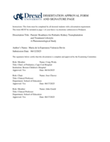 Parents' readiness for pediatric kidney transplantation and treatment lifestyle: a phenomenological study