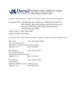 Role modeling: does the presence of Black male teachers as role models to Black male students alleviate the presence of stereotype threat during that child's educational experience in the Black male teacher's classroom? : a phenomenological study