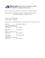 Using predictive analytics to forecast success for an adult learner student population: a quantitative study