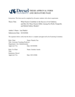 What factors contribute to the success of art galleries, and how do these factors differ among for-profit, nonprofit, and hybrid gallery models?