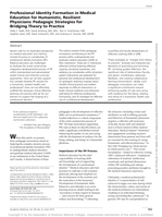 Professional identity formation in medical education for humanistic, resilient physicians: Pedagogic strategies for bridging theory to practice