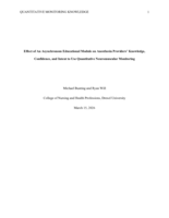 Effect of an asynchronous educational module on anesthesia providers' knowledge, confidence, and intent to use quantitative neuromuscular monitoring