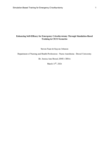 Enhancing self-efficacy for emergency cricothyrotomy through simulation-based training in CICO scenarios