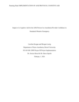 Impact of a cognitive aid for the AOK protocol on anesthesia provider confidence in simulated obstetric emergency