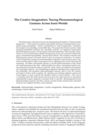 The Creative Imagination: Tracing Phenomenological Gestures Across Inner Worlds