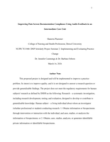  Improving pain screen documentation compliance using audit-feedback in an intermediate care unit