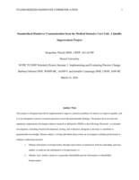 Standardized handover communication from the medical intensive care unit: a quality improvement project