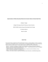 Implementation of written educational materials for geriatric patients in mental health clinic