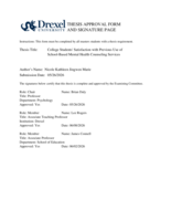 College students' satisfaction with previous use of school-based mental health counseling services