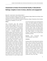 Assessment of Indoor Environmental Quality in Educational Settings: Insights in level of stress, attention and engagement