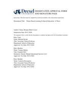 Project based learning in special education: a thesis